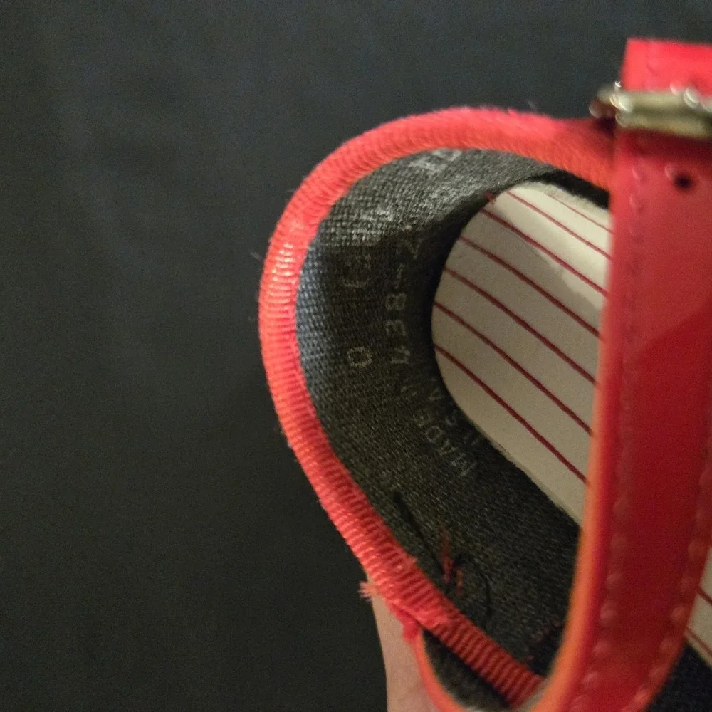 Wee Kids Dress Shoes USA Girls Newborn Size 0 Red Patent Mary Jane Bow Crib VTG